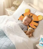Baby Tiger Head Shaping Pillow – Soft Neck Support Pillow for Newborns (0–12 Months) - Image 2